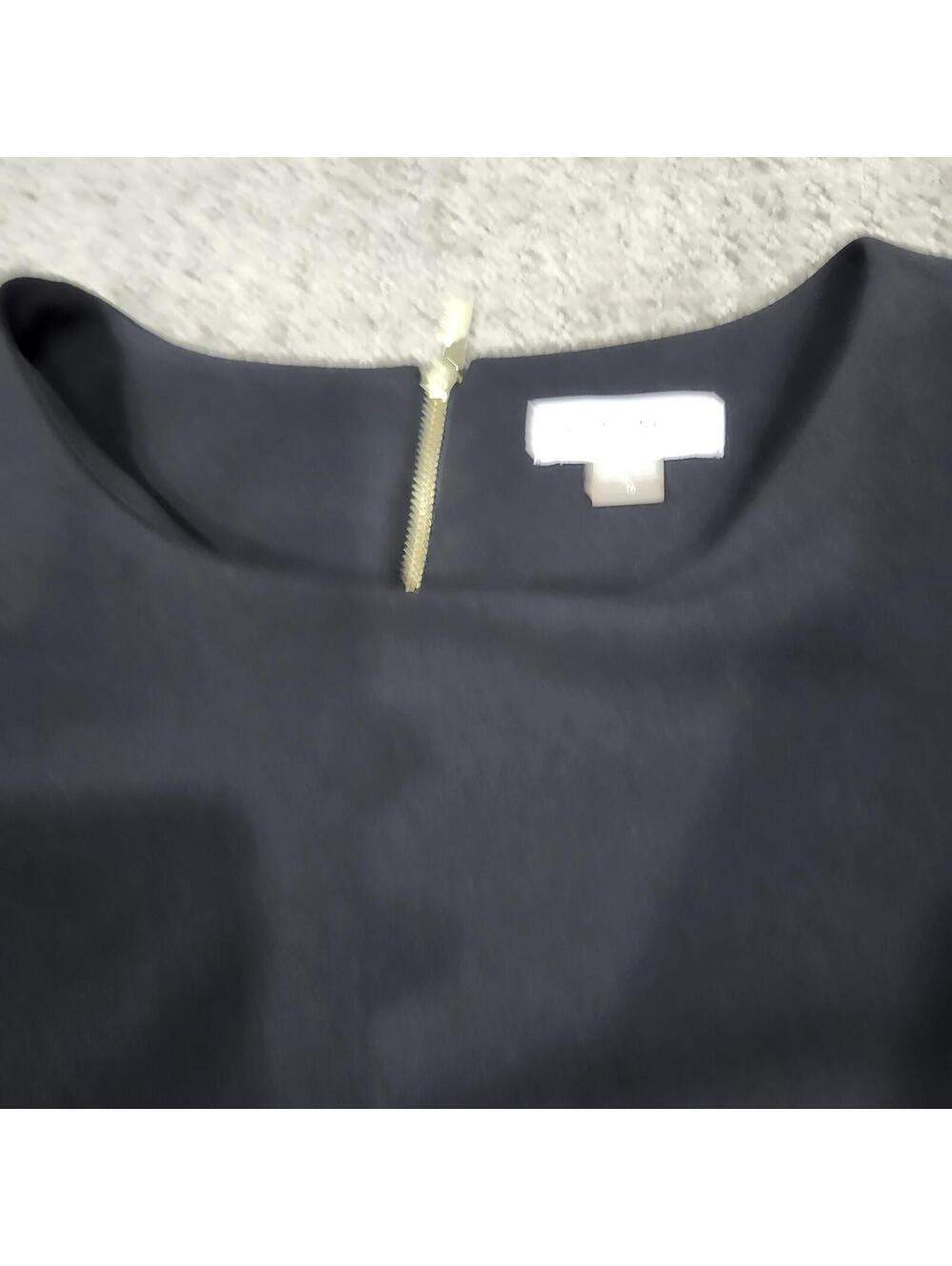 Calvin Klein Black Long Sleeve Fit and Flare Dress with Faux Fur Cuffs Size 16 - Picture 10 of 12